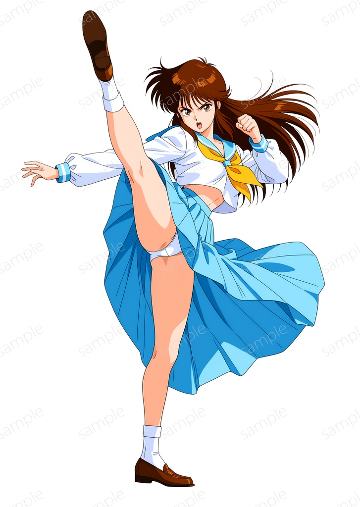 【unofficial-受注生産品】スケ番ANGEL　静香　パンチラキック　アクリルスタンド