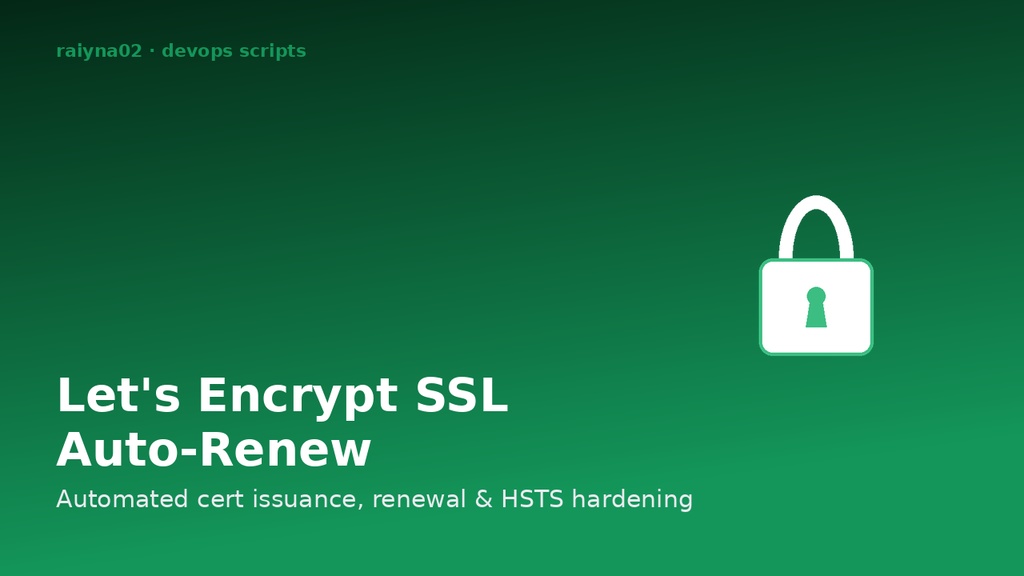 Let's Encrypt SSL自動更新スクリプト｜証明書発行・HSTS設定・自動更新対応（Linux/Bash）