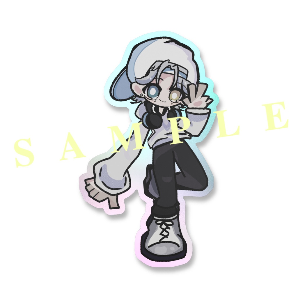 シビ カートゥーン風オーロラスマホステッカー