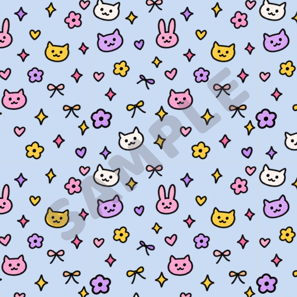 ゆるゆる アニマルフレンド|デザインペーパー 3枚セット|A4横・PNG