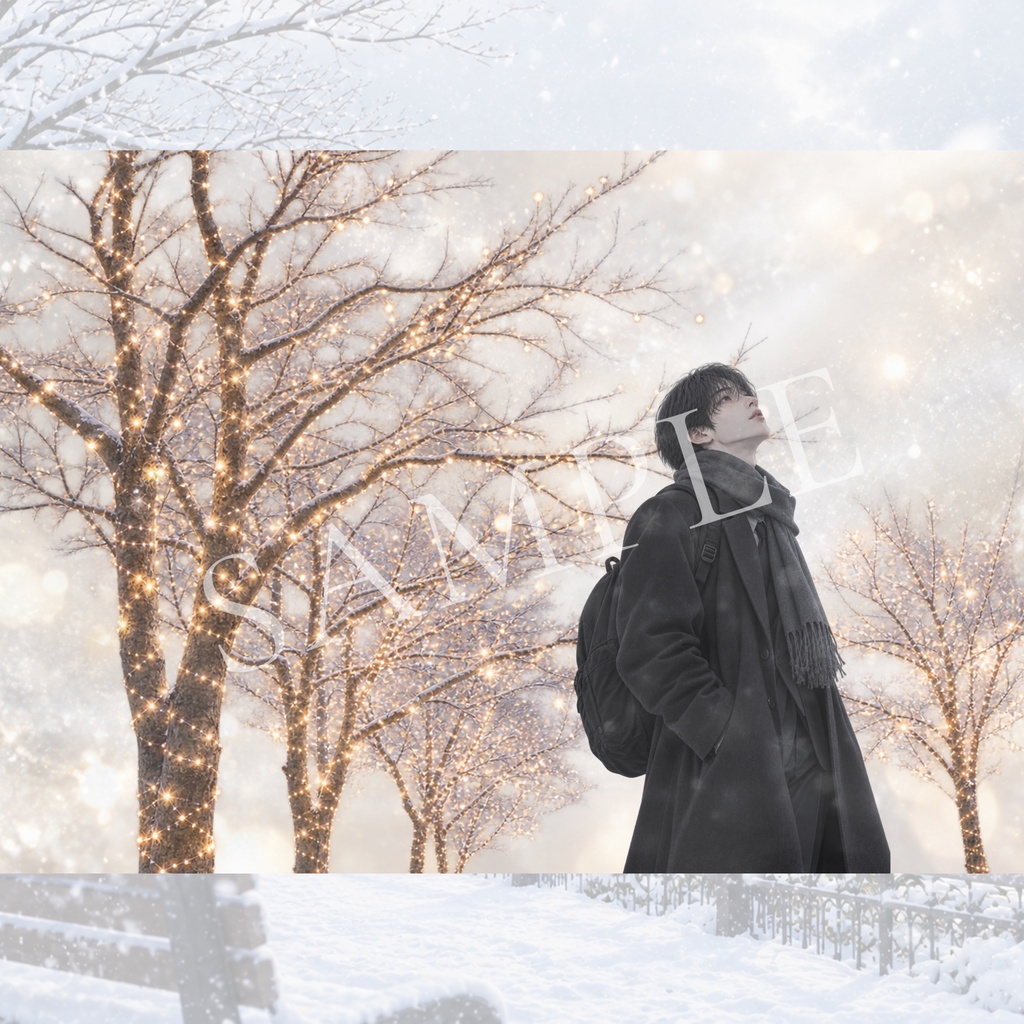 雪がつなぐ、君との記憶 ― Winter Memories ― デザインペーパー 5枚セット|A4横・PNG