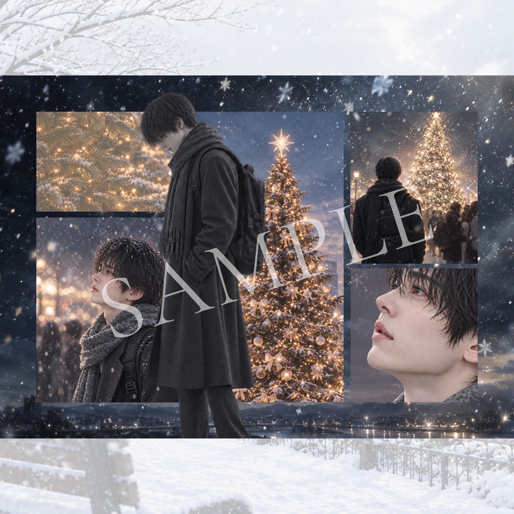 雪がつなぐ、君との記憶 ― Winter Memories ― デザインペーパー 5枚セット|A4横・PNG