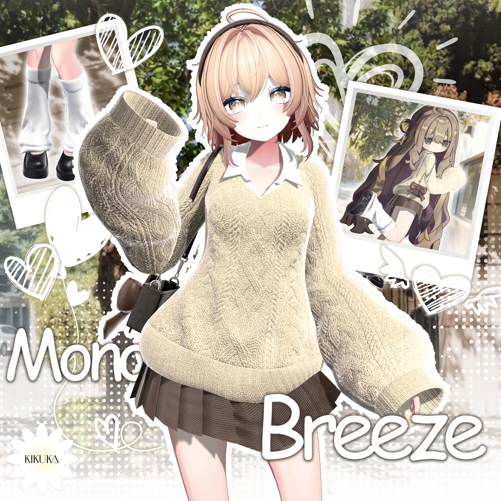 🤍🍀[14アバター対応]MonoBreeze Set🖤【VRChat向け衣装モデル】🍀🤍