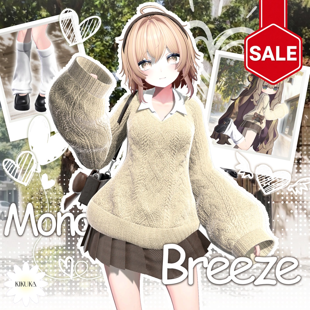 🤍セール中🍀[14アバター対応]MonoBreeze Set🖤【VRChat向け衣装モデル】🍀🤍