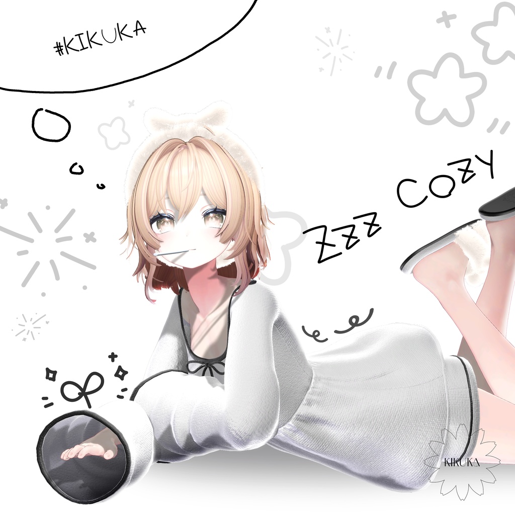 🤍【無料配布中!】🖤[14アバター対応]Zzz Cozy Set🖤【VRChat向け衣装モデル】🤍