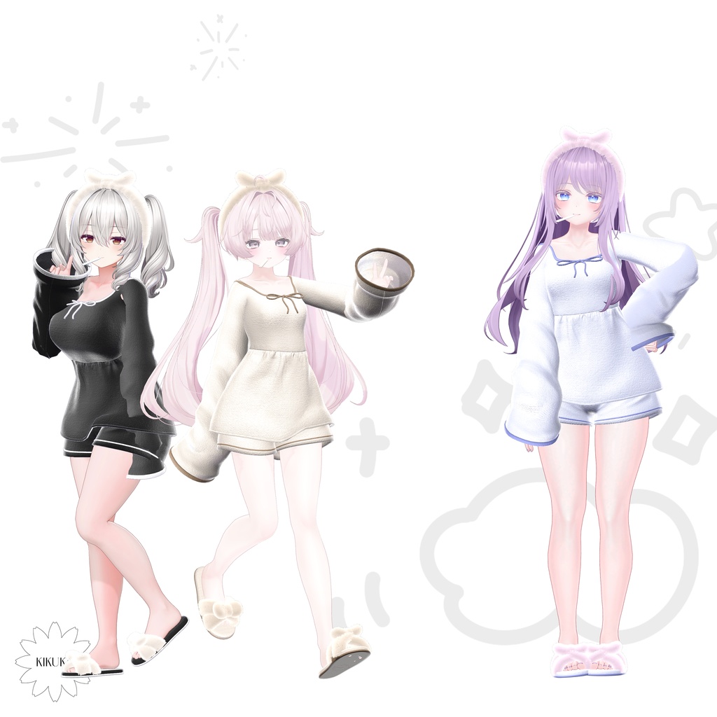 🤍[15アバター対応]Zzz Cozy Set🖤【VRChat向け衣装モデル】🤍 缩略图 9