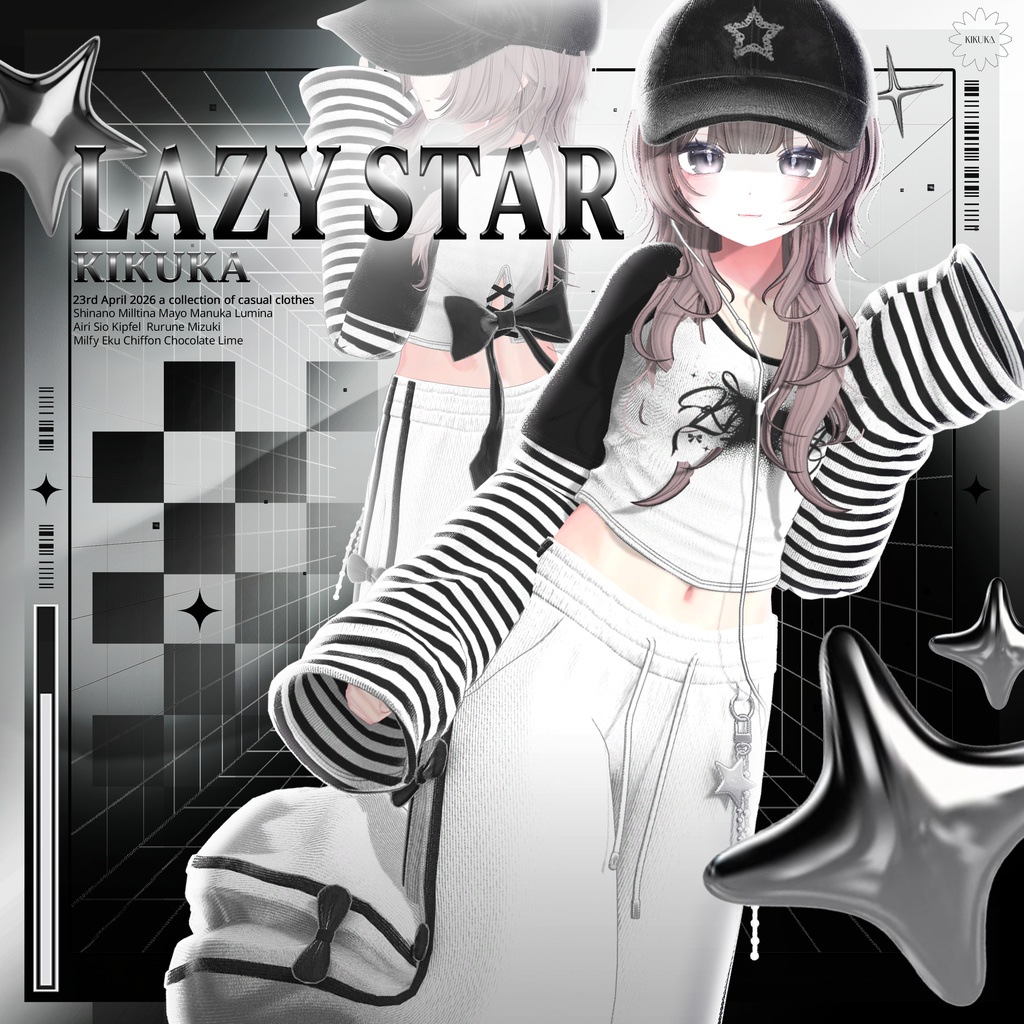 🖤🌟セール中🌟SALE[15アバター対応]★Lazy Star★Set【VRChat向け衣装モデル】🖤