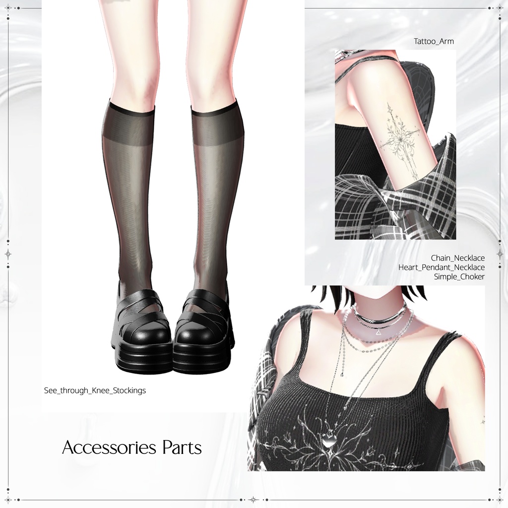 ❖【15アバター対応】✦†─Urban Check─†✦【VRChat向け衣装モデル】❖