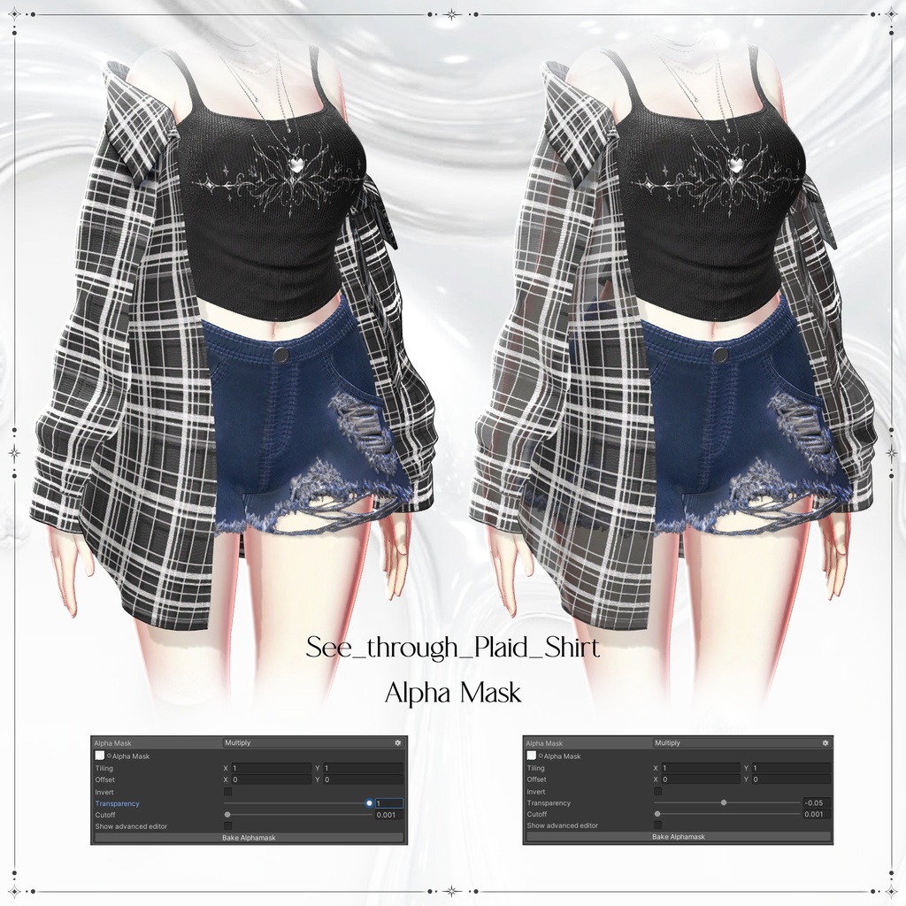❖【15アバター対応】✦†─Urban Check─†✦【VRChat向け衣装モデル】❖