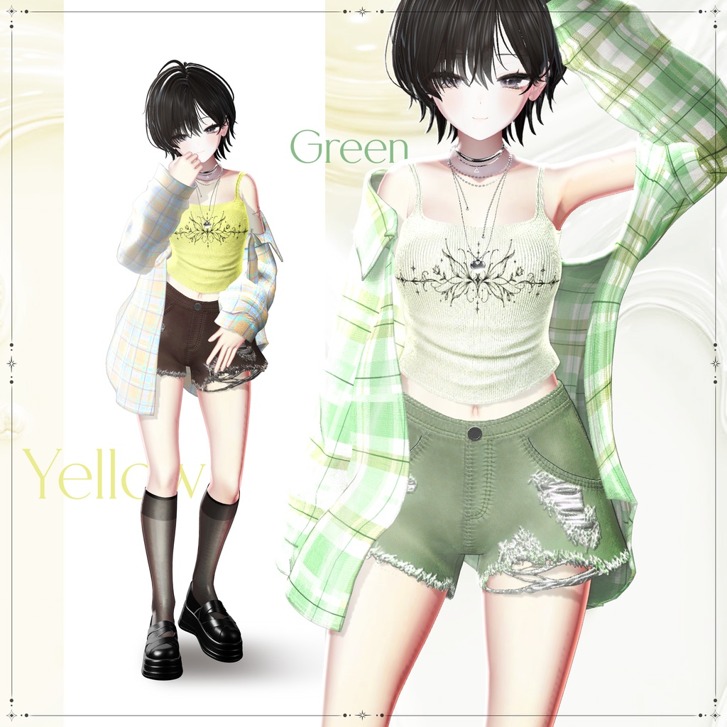 ❖【15アバター対応】✦†─Urban Check─†✦【VRChat向け衣装モデル】❖