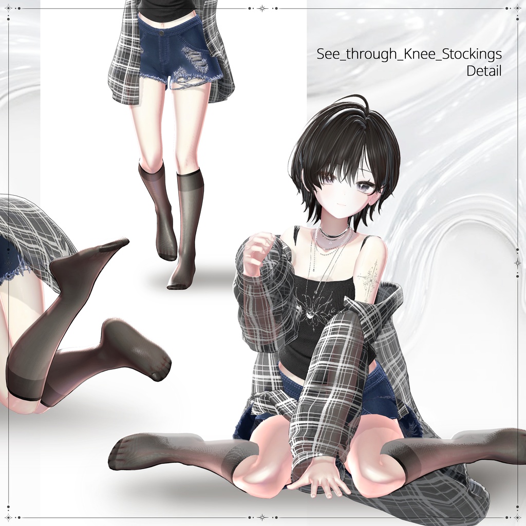 ❖ 【17アバター対応】✦†─Urban Check─†✦【VRChat向け衣装モデル】❖