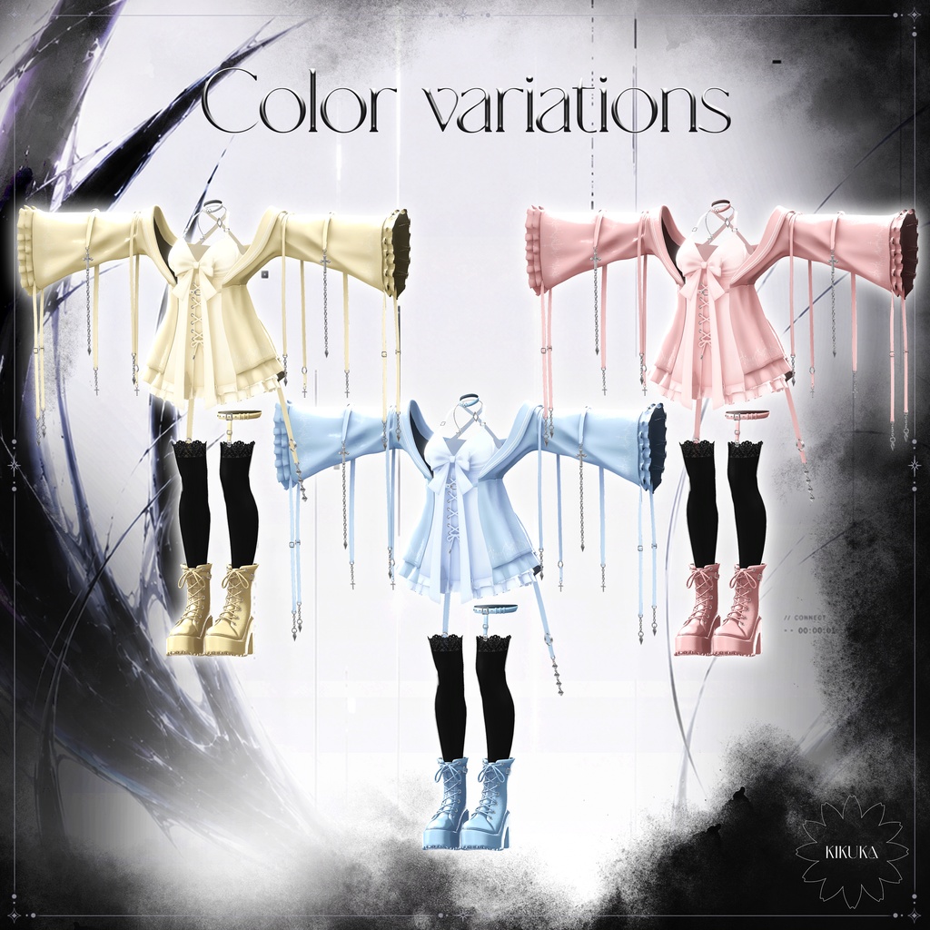 🖤セール中🖤【14アバター対応】✦☾✧Nightmare Requiem✧☾✦【VRChat向け衣装モデル】