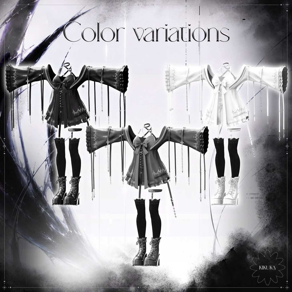 🖤セール中🖤【14アバター対応】✦☾✧Nightmare Requiem✧☾✦【VRChat向け衣装モデル】