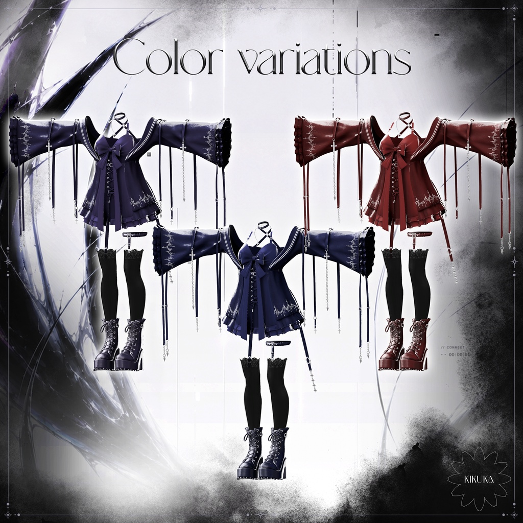 🖤セール中🖤【14アバター対応】✦☾✧Nightmare Requiem✧☾✦【VRChat向け衣装モデル】