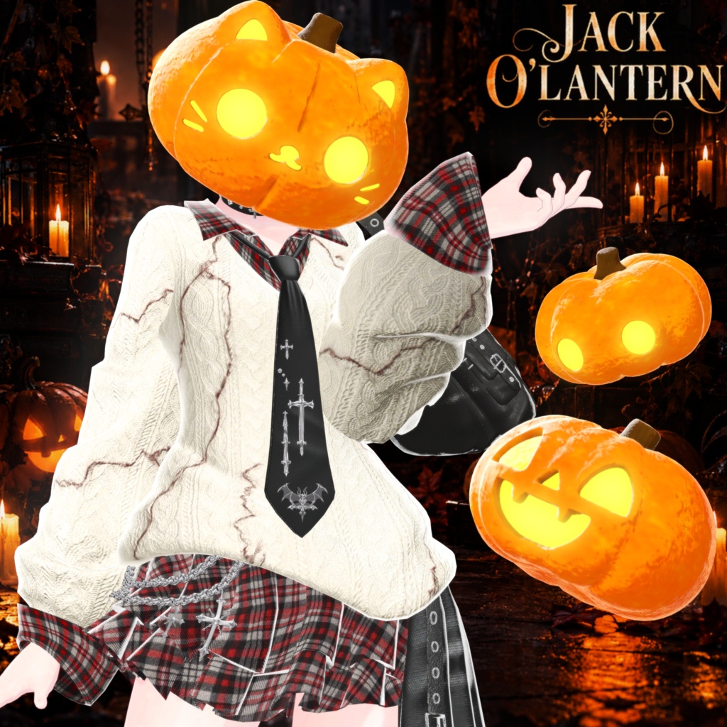 🎃🦇【無料配布】Jack O’Lantern Head 🦇🎃【VRChat向けモデル】