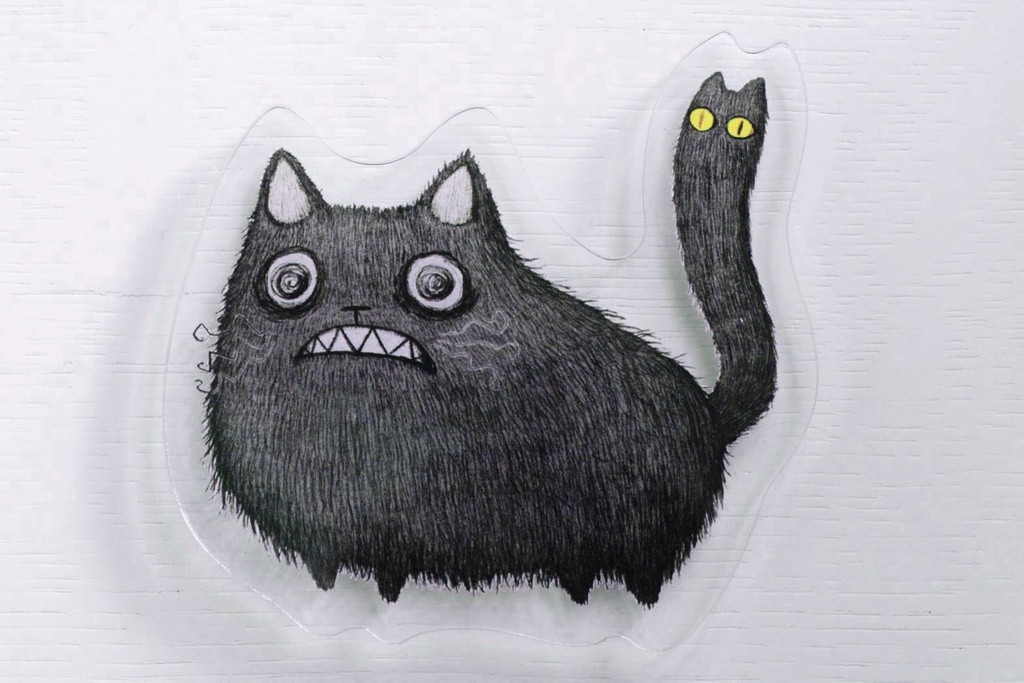 奇妙な猫　アクリルバッジ