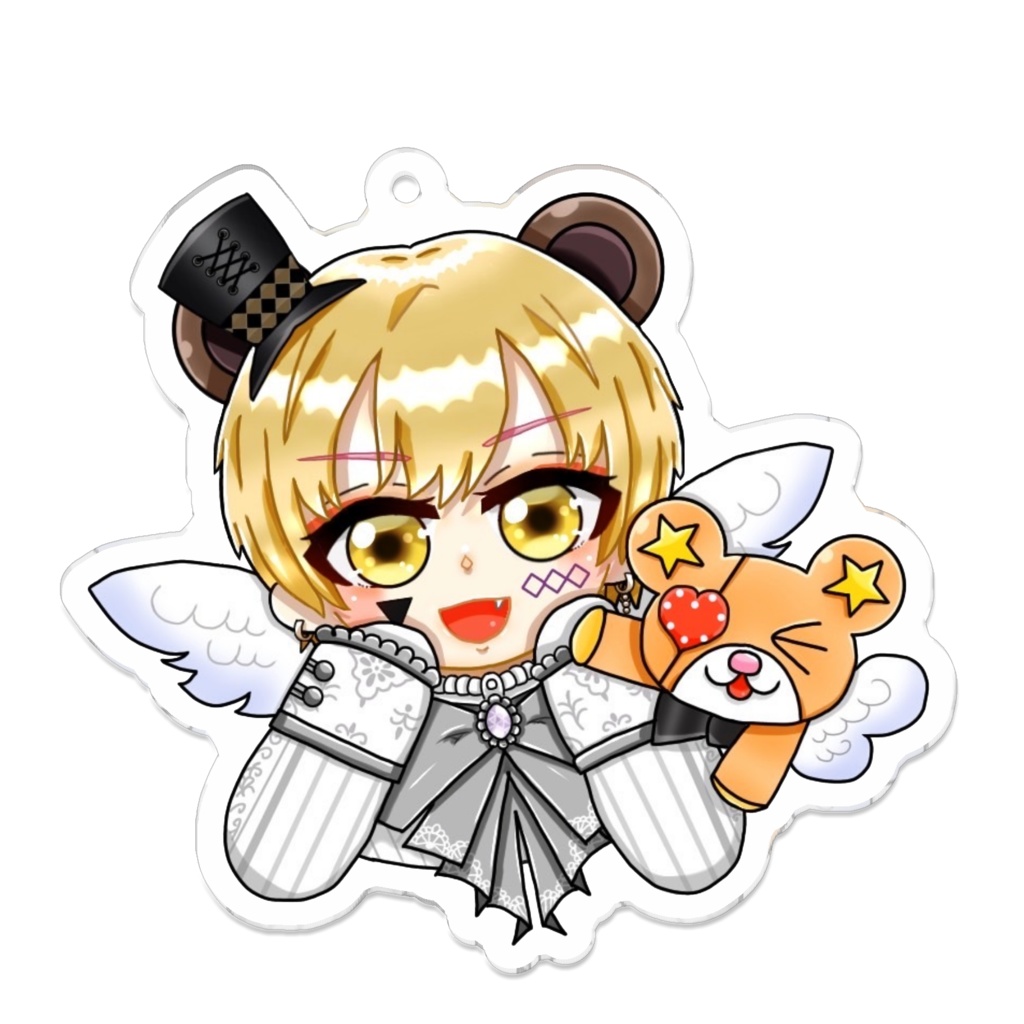 KANARIAと羽根くまちゃん(星)アクリルキーホルダー