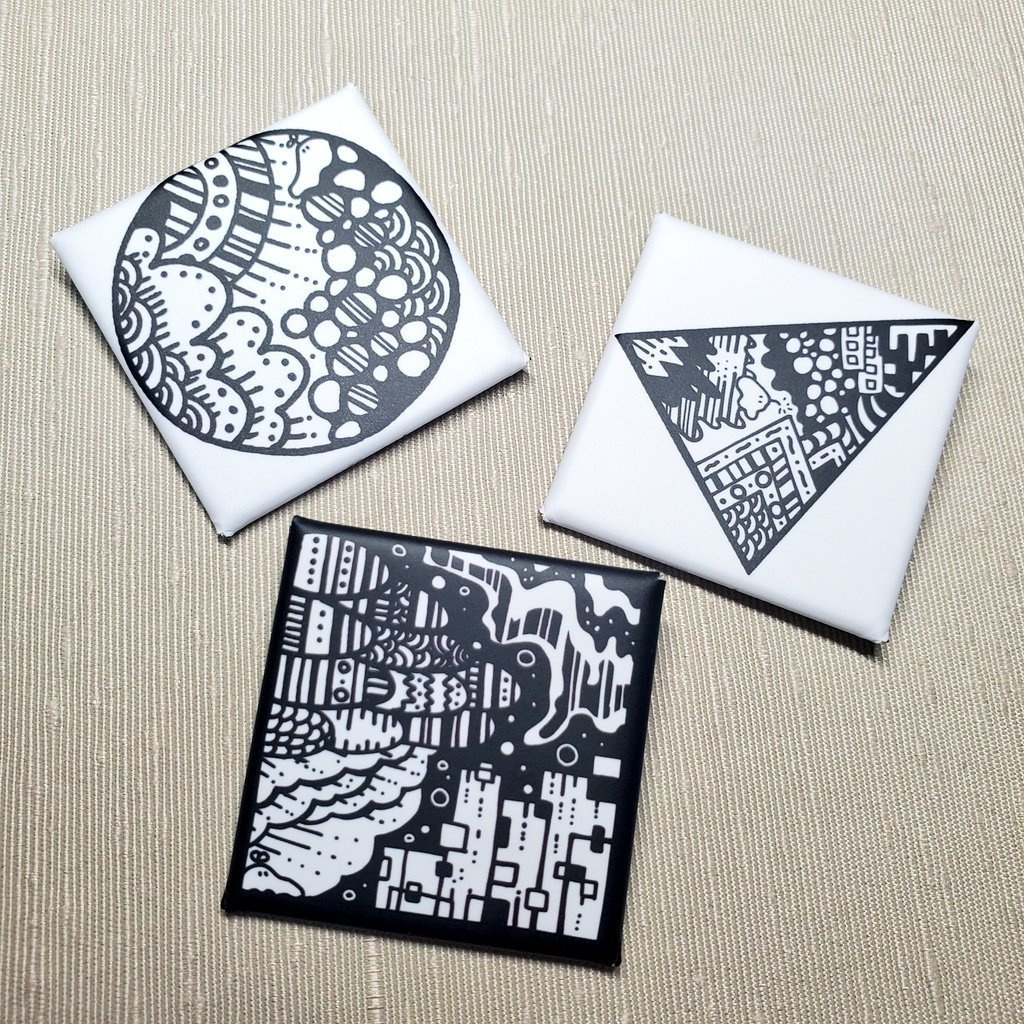 〇△□缶バッジ