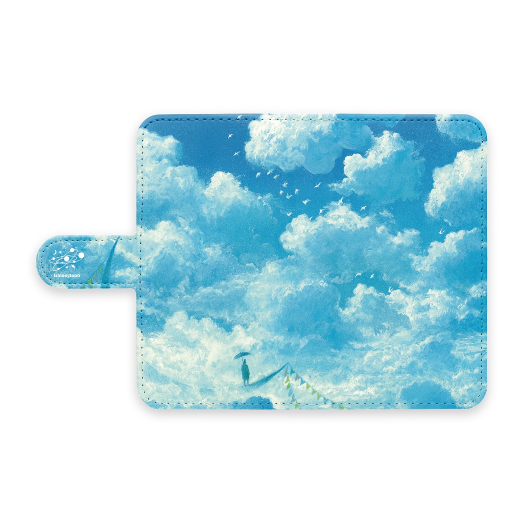 手帳型Androidケース [blue crescent Ship]