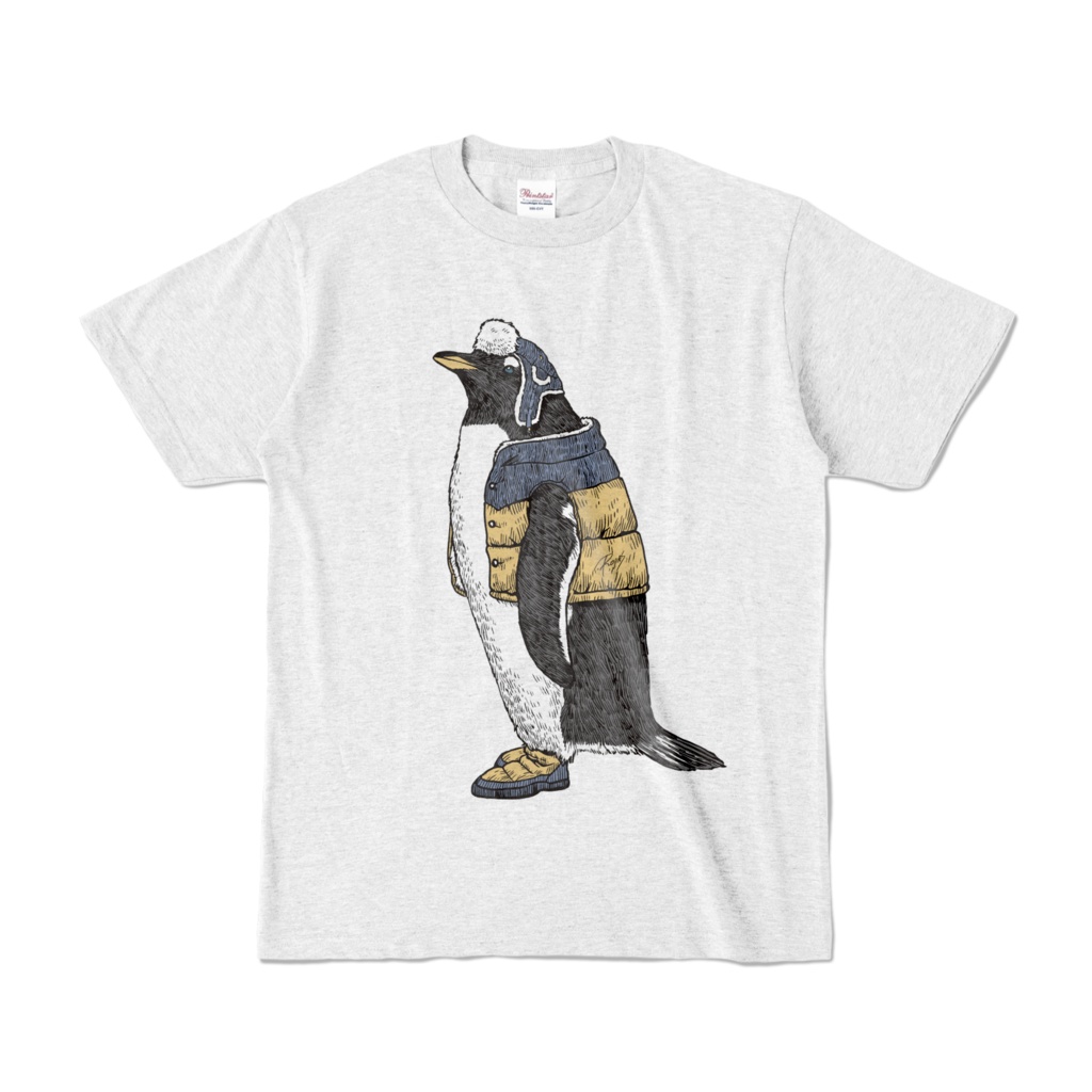 Fashionable Gentoo Penguin T-shirt　グレー