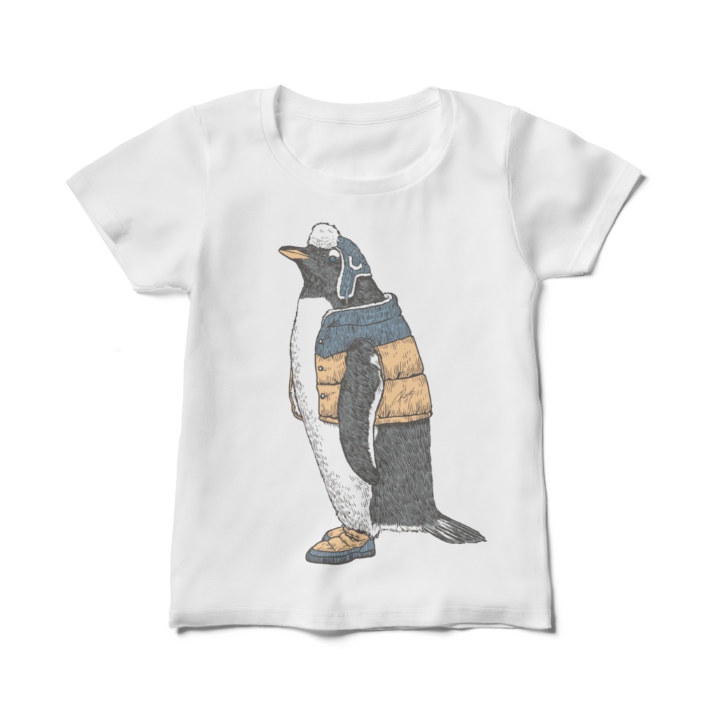 Fashionable Gentoo Penguin T-shirt レディース