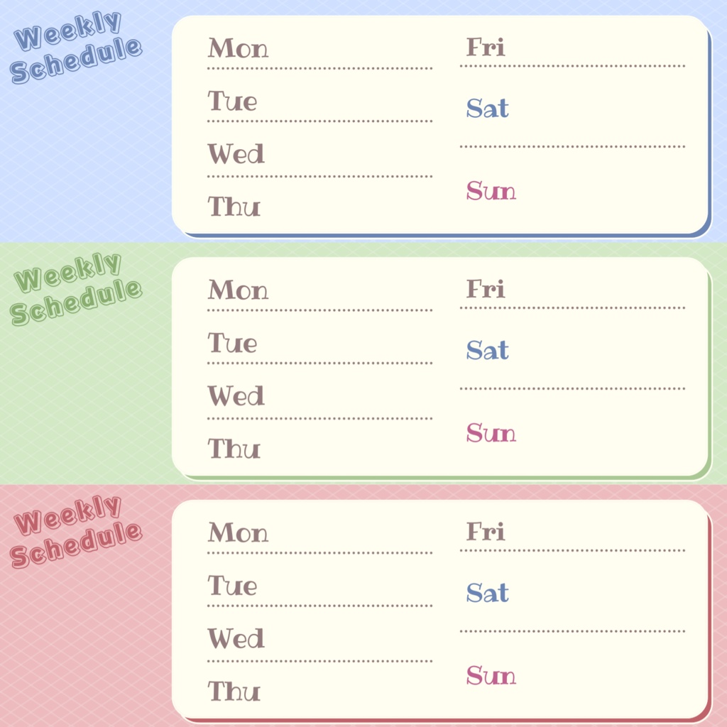 Vtuberさん向け Twitterヘッダー用スケジュール表 幽のおみせ Booth