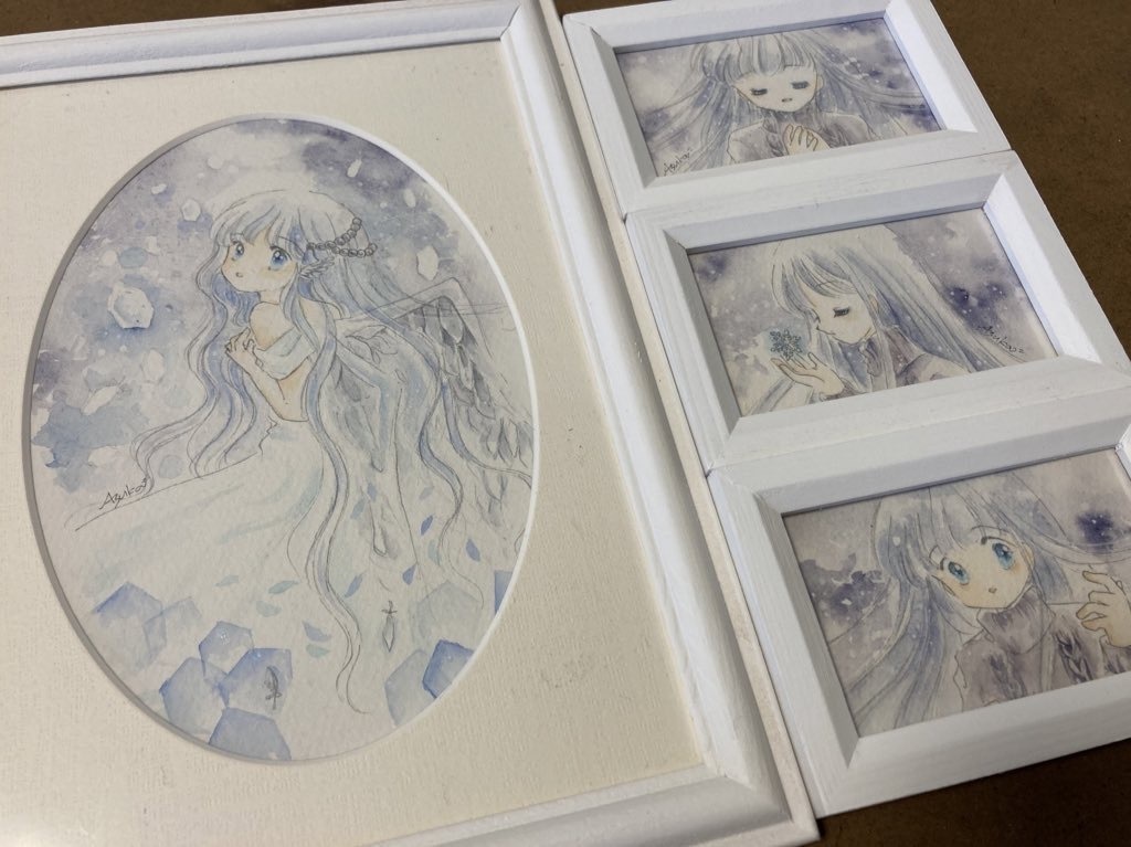 額装＊翼の折れた天使 ミニ額＊雪が溶けたら