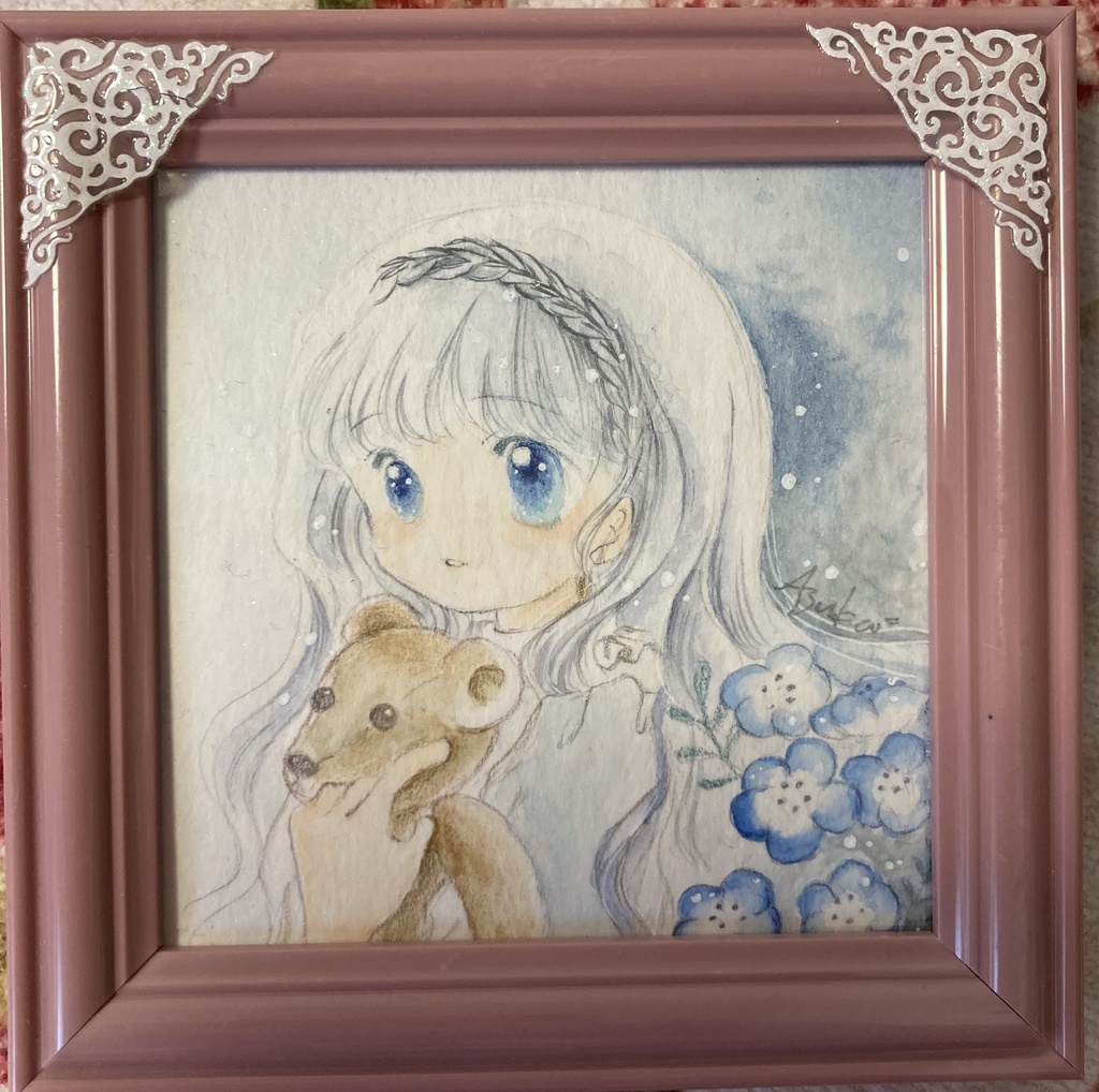 ぬいぐるみドール展＊花とくまさんミニ原画