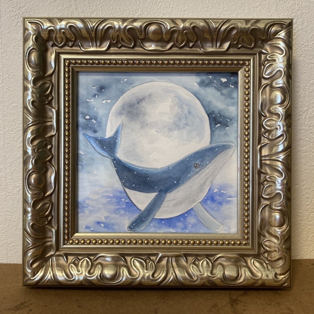 くじらの額装原画※額なし