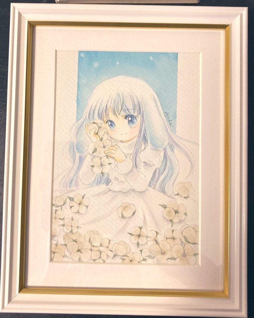 額装原画＊ふわふわ　あたたか