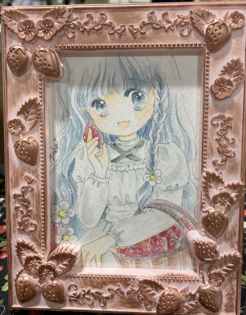 額装原画＊いちご狩り