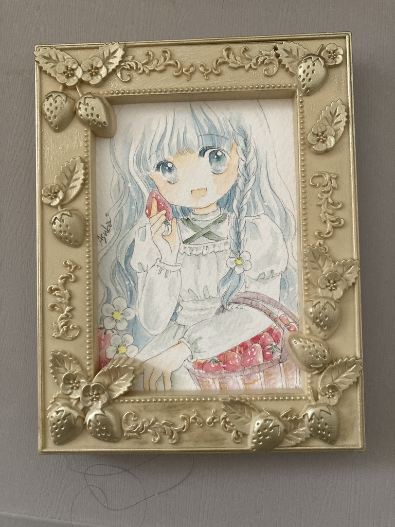 Lサイズ額原画🍓いちご狩り