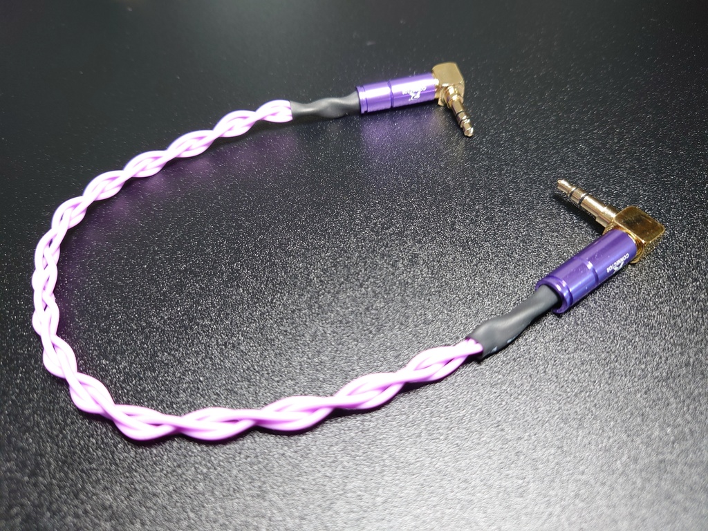 自作ケーブル 4芯 パープル 3極 3.5mm ミニステレオ オス−オス