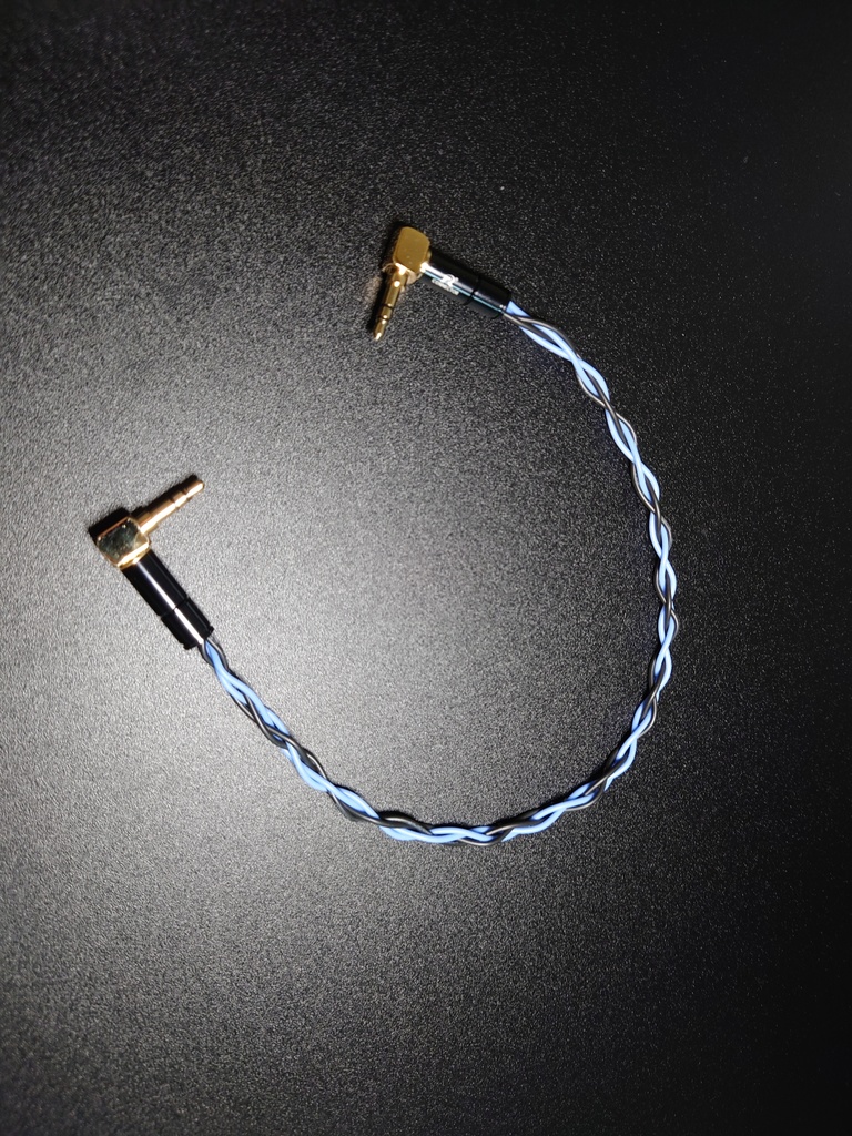 自作ケーブル 4芯 ブルー&ブラック 3極 3.5mm ミニステレオ オス−オス