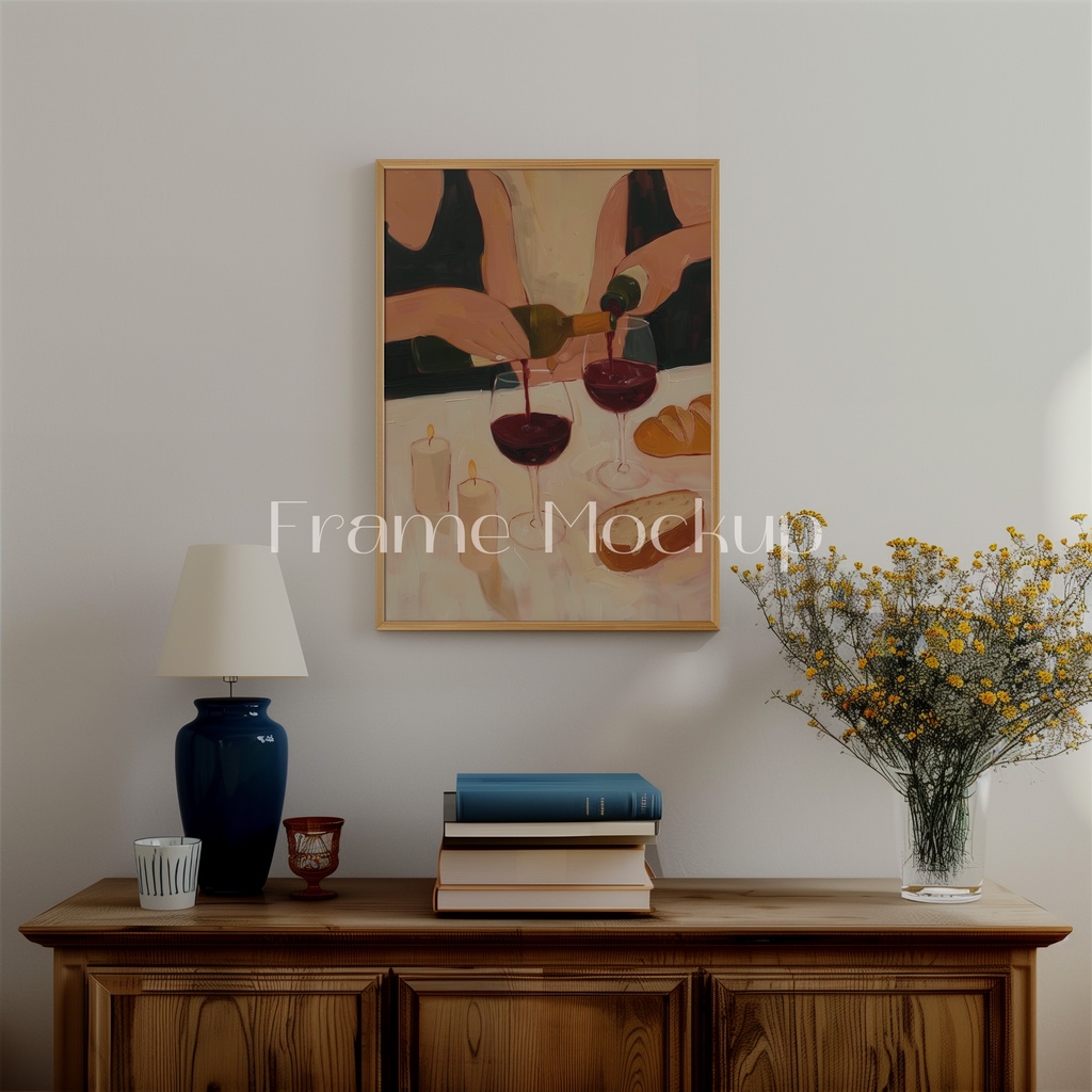 高品質フレームモックアック アート作品展示用 PSDスマートオブジェクト