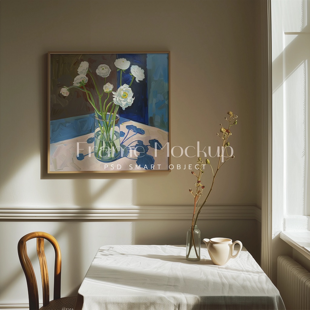 高品質フレームモックアック アート作品展示用 PSDスマートオブジェクト