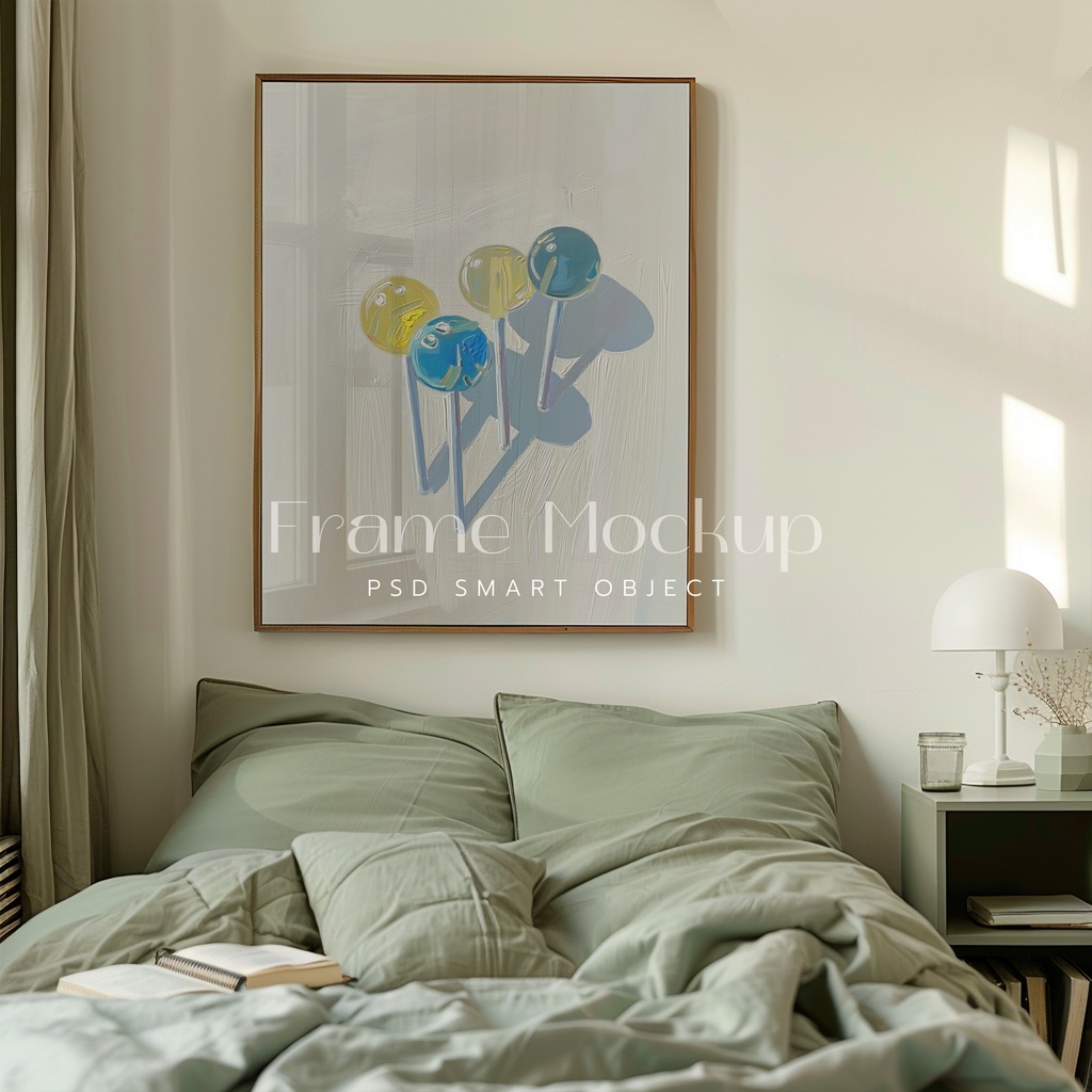 高品質フレームモックアック アート作品展示用 PSDスマートオブジェクト