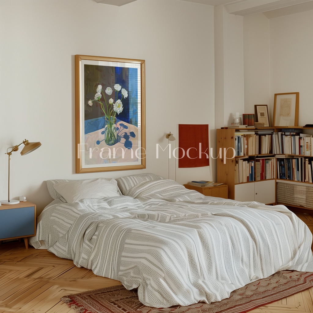 高品質フレームモックアック アート作品展示用 PSDスマートオブジェクト