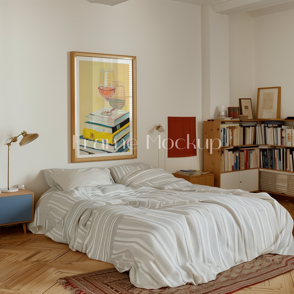 高品質フレームモックアック アート作品展示用 PSDスマートオブジェクト