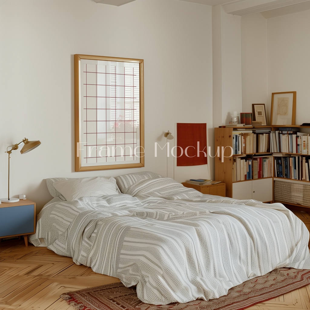 高品質フレームモックアック アート作品展示用 PSDスマートオブジェクト