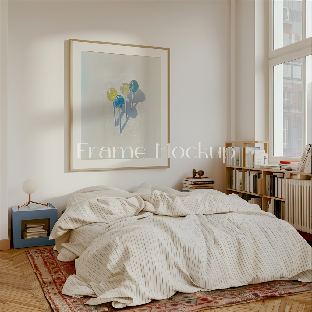 高品質フレームモックアック アート作品展示用 PSDスマートオブジェクト