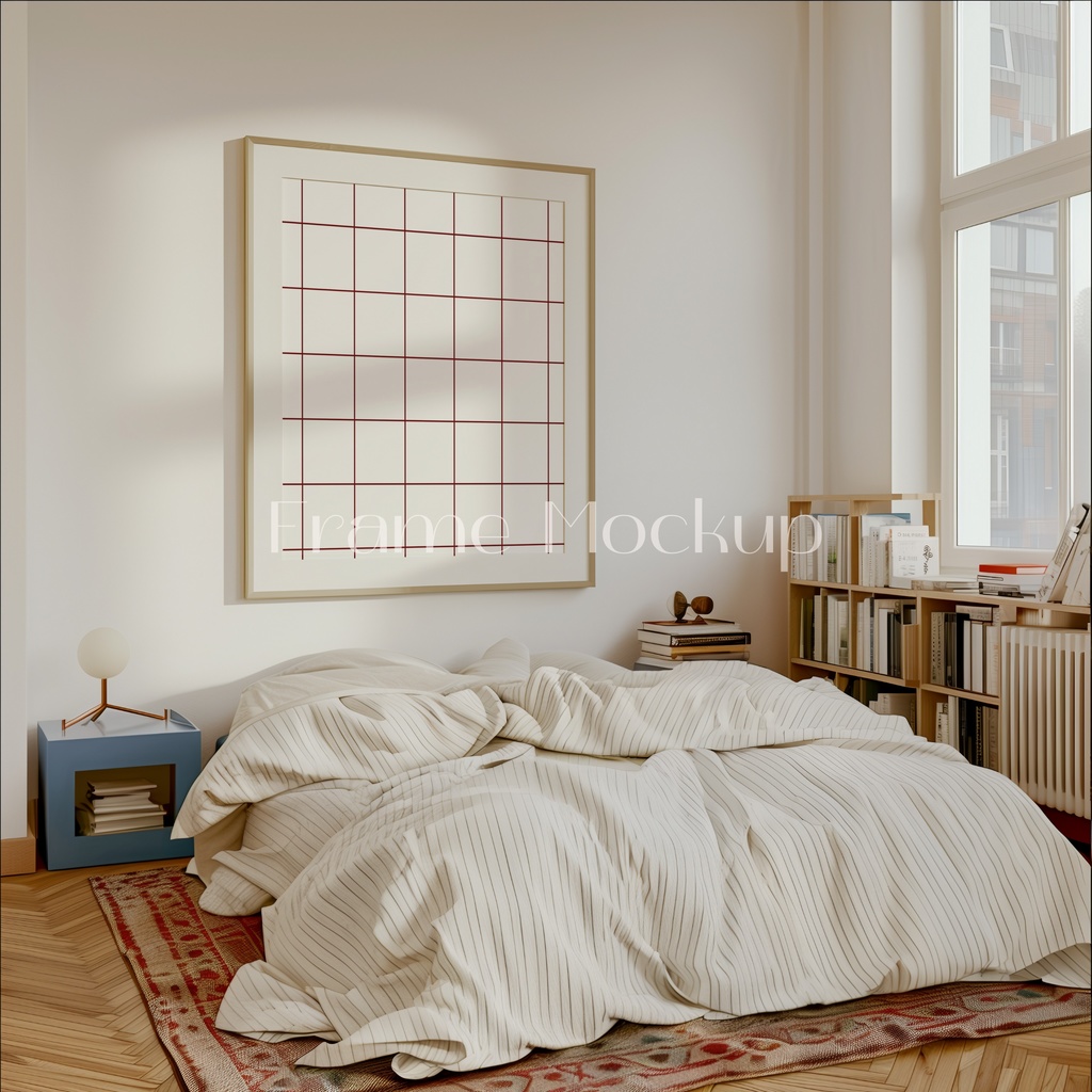 高品質フレームモックアック アート作品展示用 PSDスマートオブジェクト