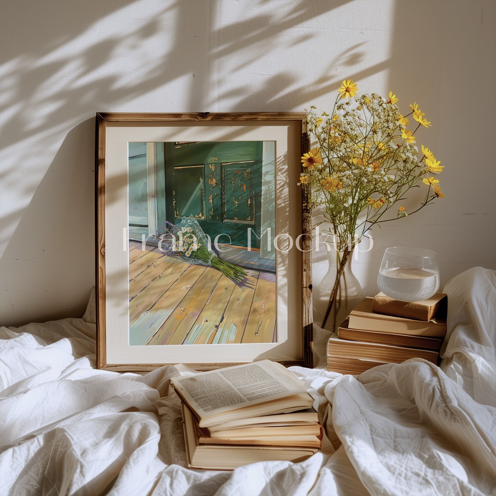 高品質フレームモックアック アート作品展示用 PSDスマートオブジェクト