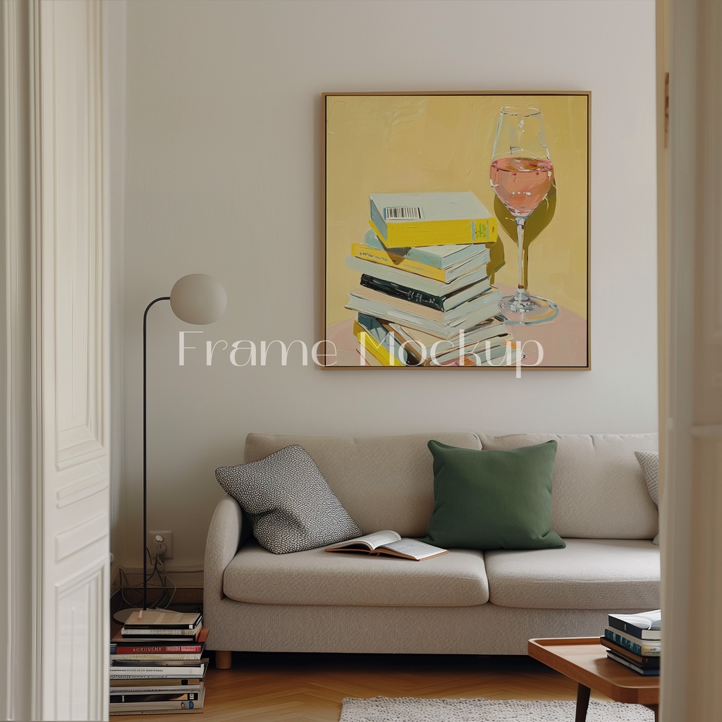 高品質フレームモックアック アート作品展示用 PSDスマートオブジェクト