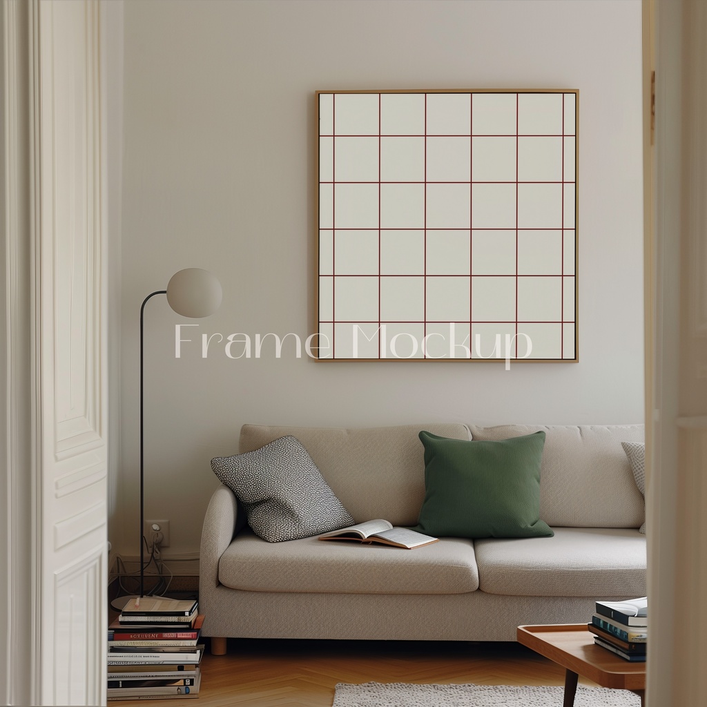 高品質フレームモックアック アート作品展示用 PSDスマートオブジェクト