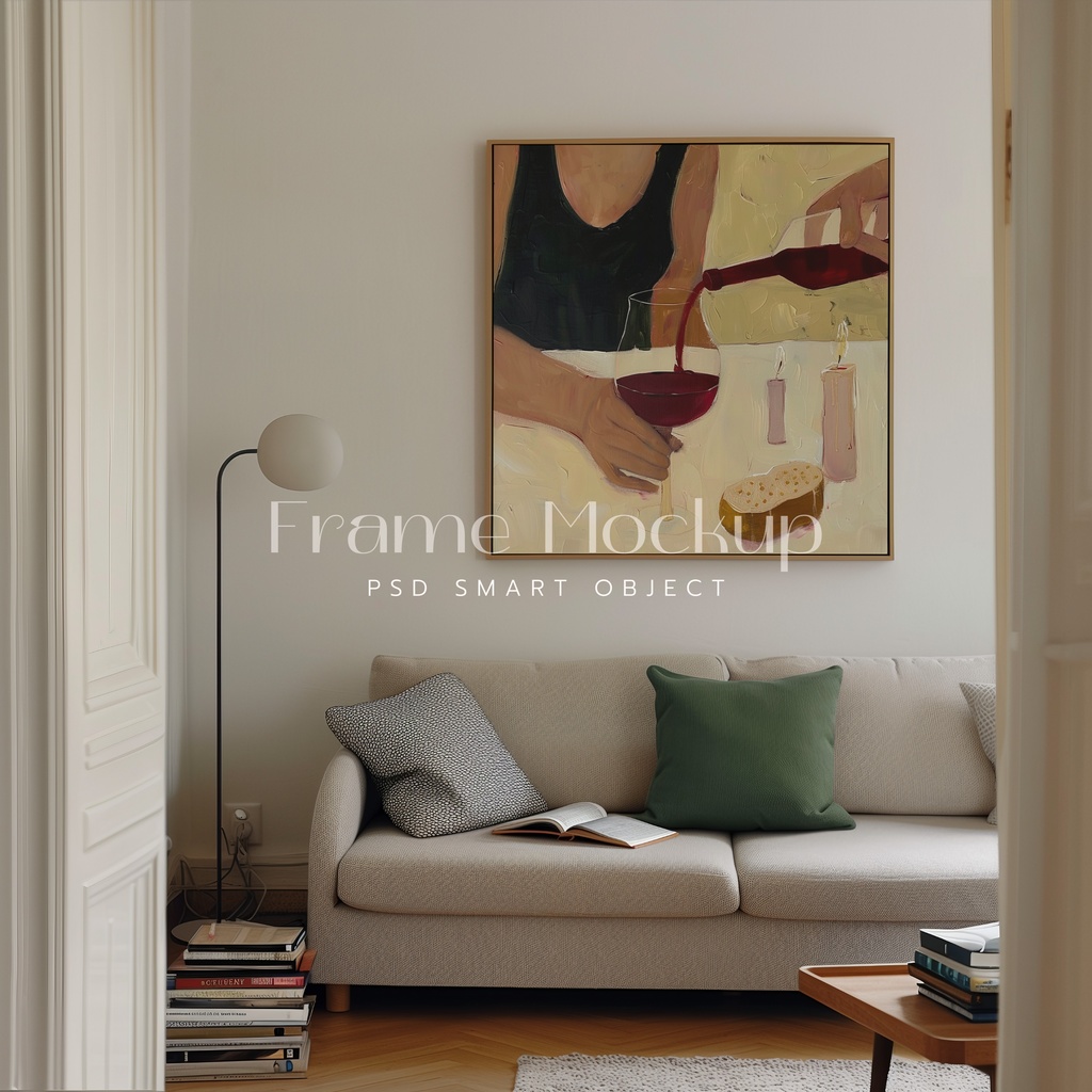 高品質フレームモックアック　アート作品展示用　PSDスマートオブジェクト