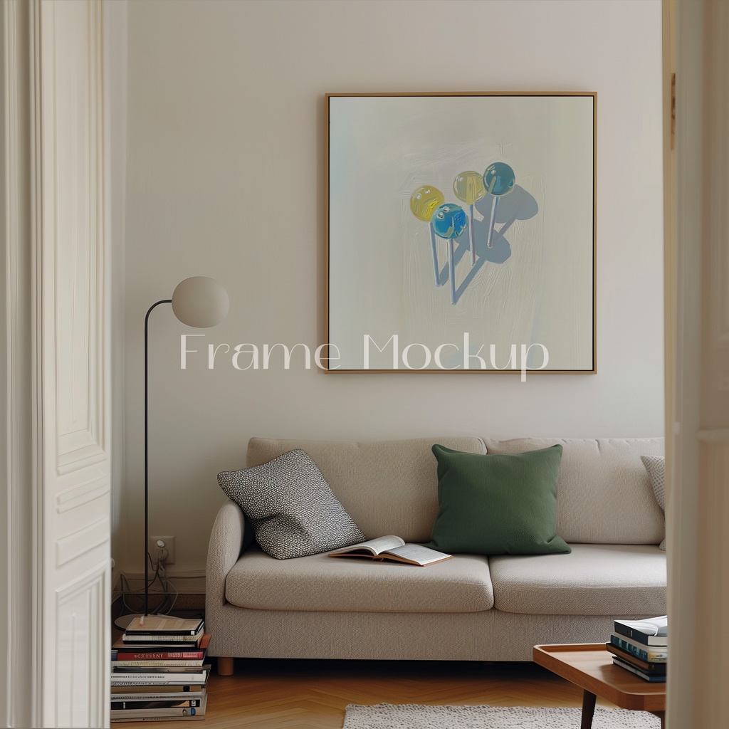 高品質フレームモックアック アート作品展示用 PSDスマートオブジェクト