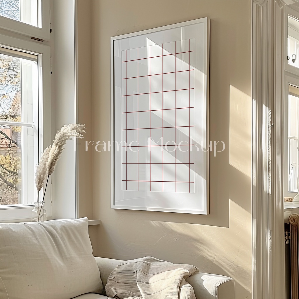 高品質フレームモックアック アート作品展示用 PSDスマートオブジェクト