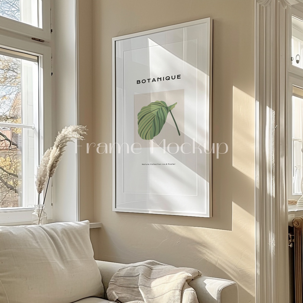 高品質フレームモックアック アート作品展示用 PSDスマートオブジェクト