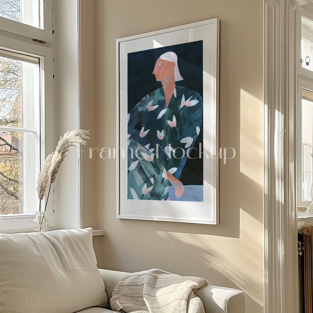 高品質フレームモックアック　アート作品展示用　PSDスマートオブジェクト